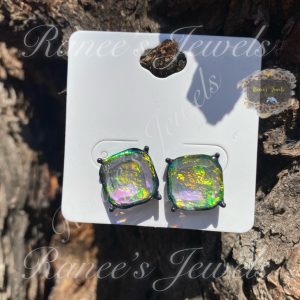 Black Iridescent Studs